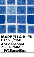 Revêtement de piscine DESIGN de SOPREMAPOOL de couleur marbella bleu effet mosaïque